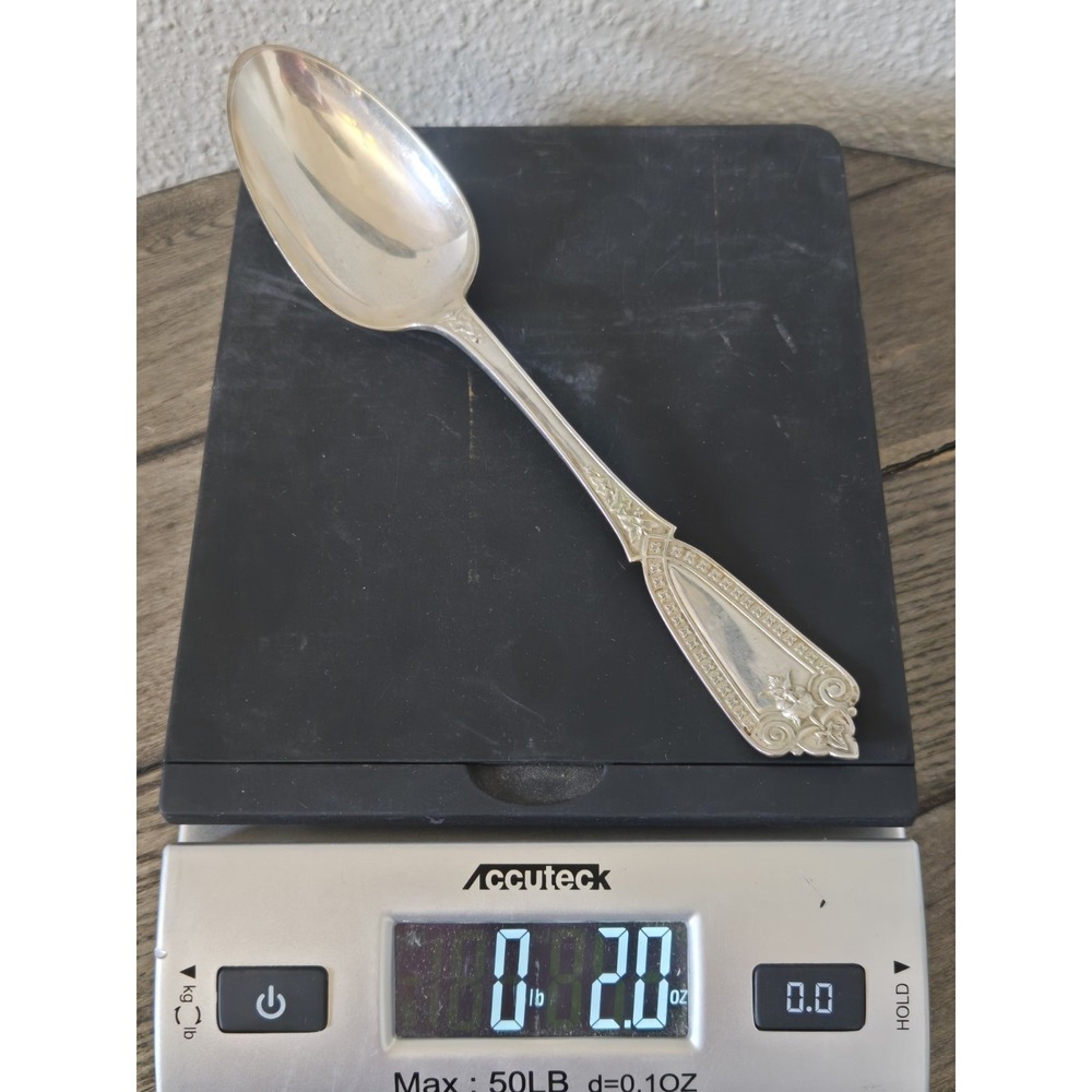Antique E.A. Tyler New Orleans Henry Hebbard Ivy Mask Coin Silver Serving Spoon - Picture 13 of 13